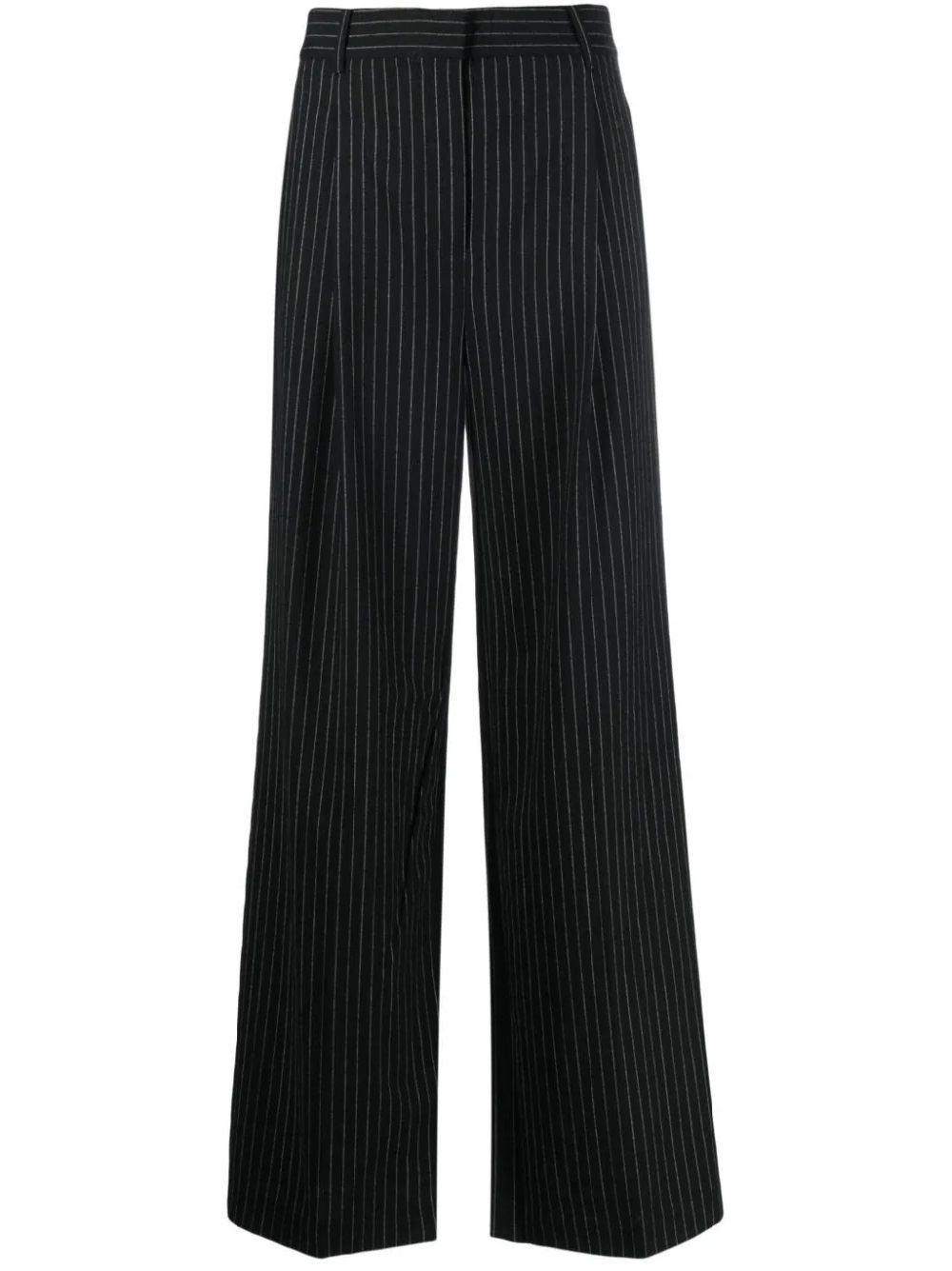 MICHAEL KORS PINSTRIPE STRETCH FLANNEL WIDE-LEG ΠΑΝΤΕΛΟΝΙ