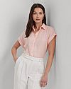 LAUREN RALPH LAUREN RELAXED FIT LINEN SHORT-SLEEVE ΠΟΥΚΑΜΙΣΟ