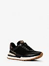 MICHAEL KORS NOVA LEATHER & NYLON LOGO SNEAKERS