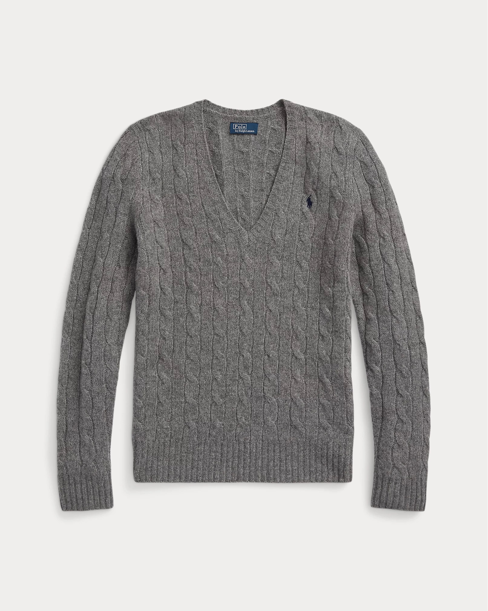 POLO RALPH LAUREN CABLE-KNIT WOOL-CASHMERE V-NECK ΠΛΕΚΤΟ