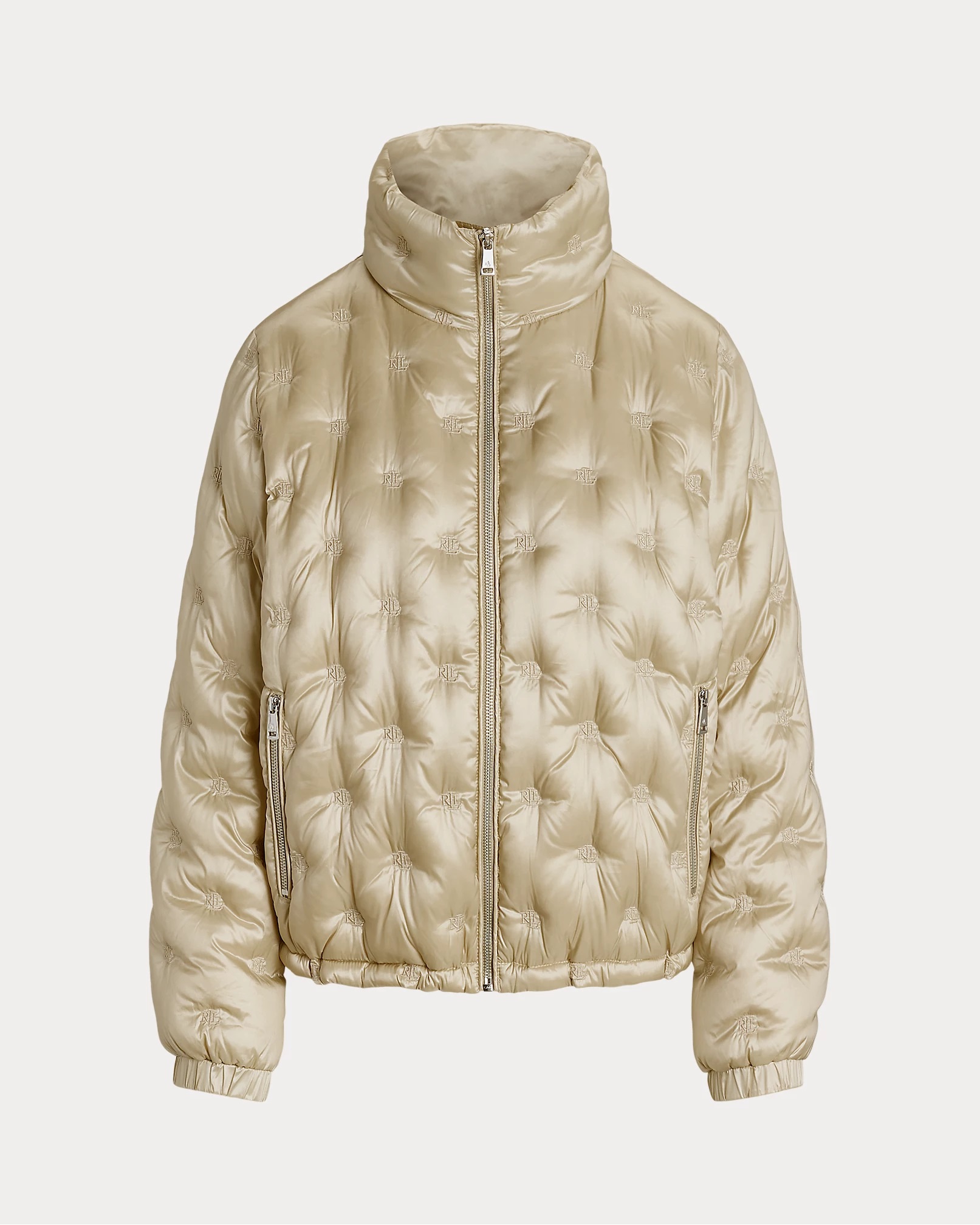 LAUREN RALPH LAUREN LOGO QUILTED FUNNELNECK DOWN JACKET