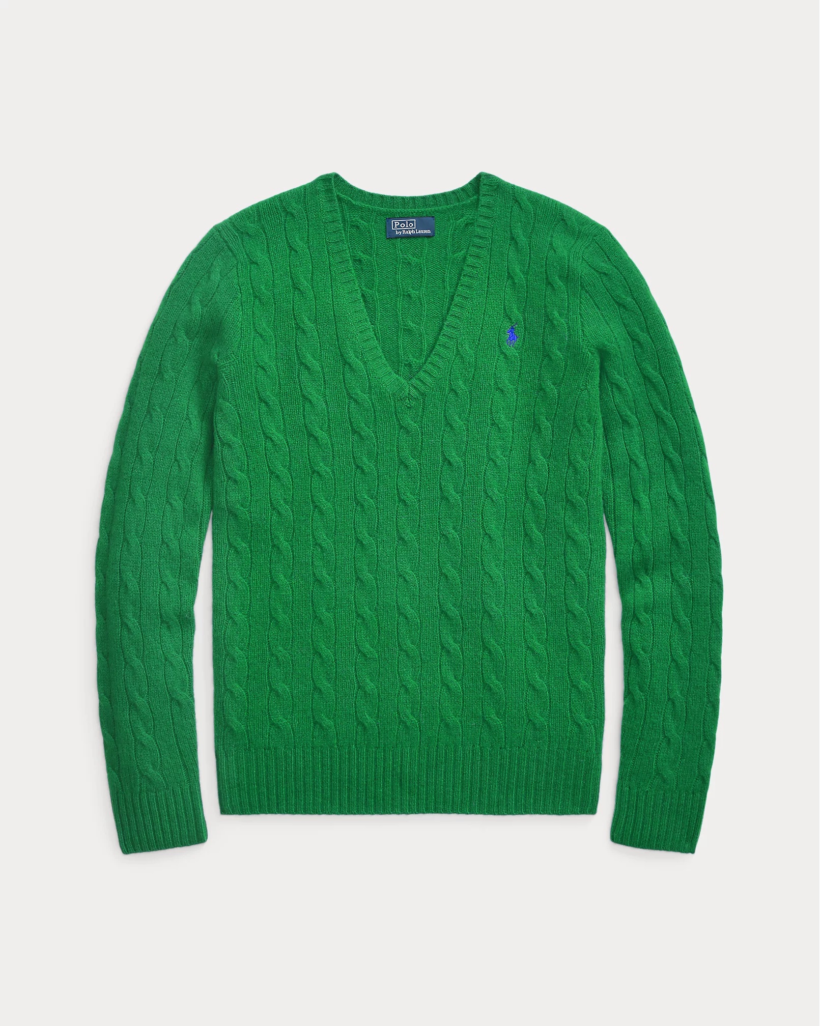 POLO RALPH LAUREN CABLE-KNIT WOOL-CASHMERE V-NECK ΠΛΕΚΤΟ