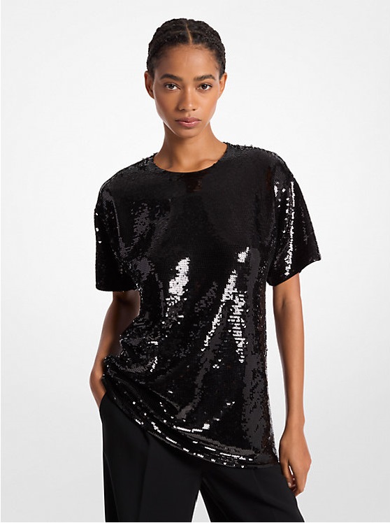 MICHAEL KORS SEQUINED JERSEY OVERSIZED ΜΠΛΟΥΖΑ