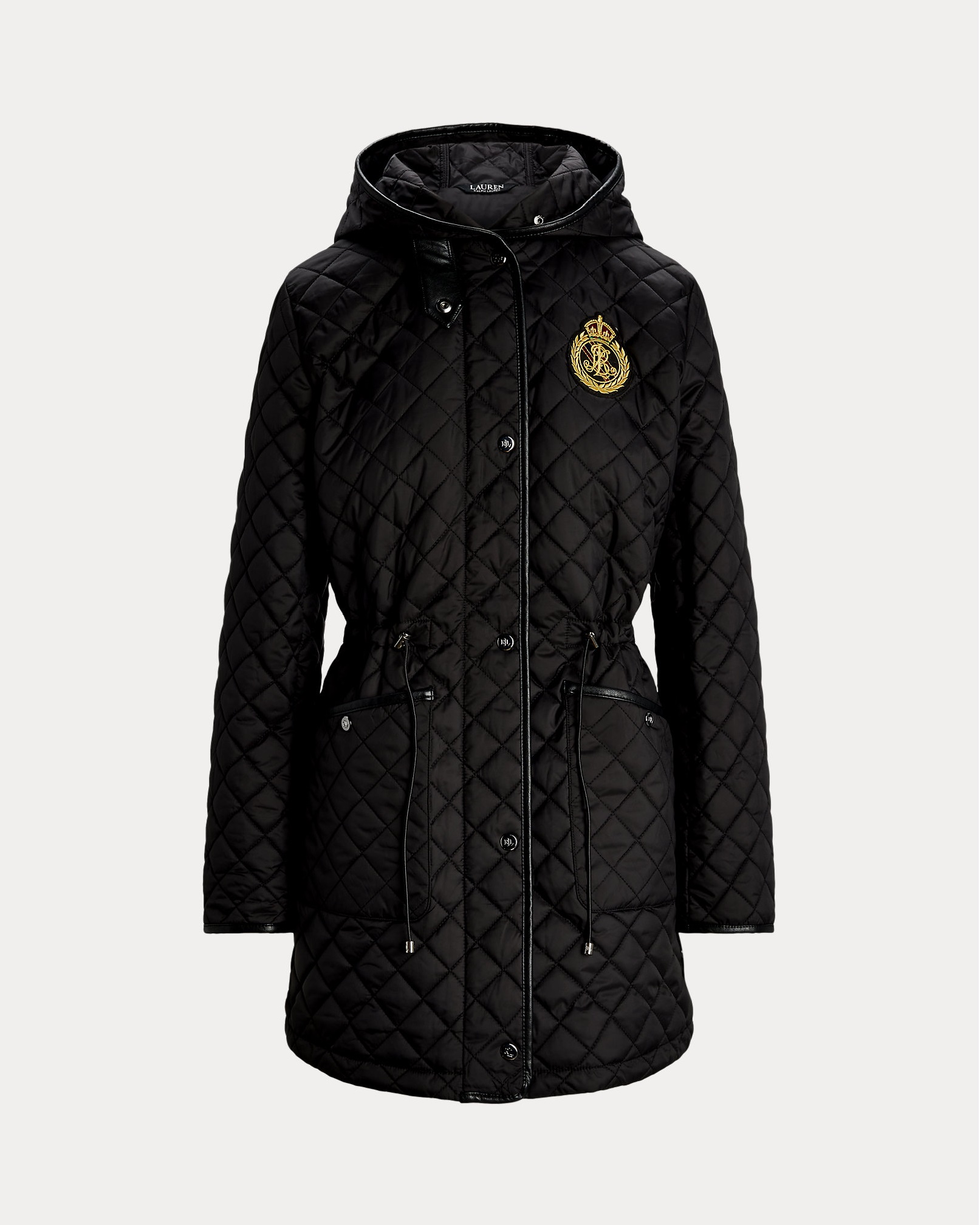 LAUREN RALPH LAUREN CREST-PATCH DIAMOND-QUILTED HOODED JACKET