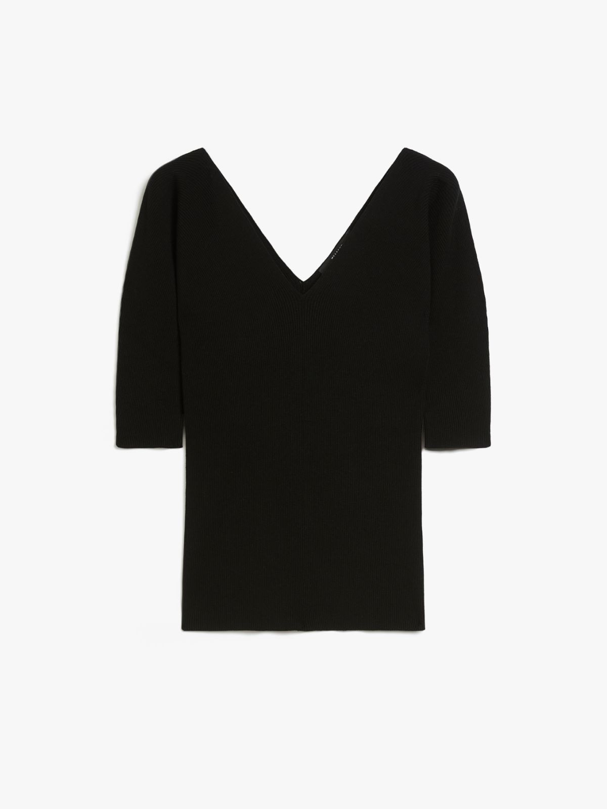 WEEKEND MAX MARA OCEANO RIB-KNIT VISCOSE V-NECK ΠΛΕΚΤΟ